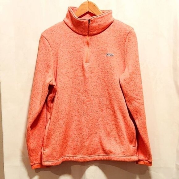 Columbia PFG Women's Size L‎ Peach 1/4 Zip Pullover Long Sleeve Shirt Mock Neck - Picture 1 of 10